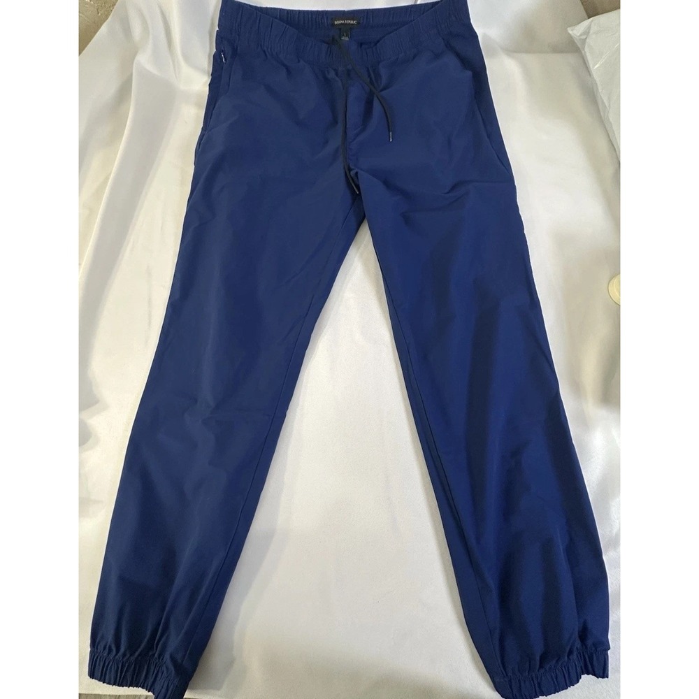 Banana Republic Jogger Pants Blue Men L Elastic Waist Drawstring Tapered